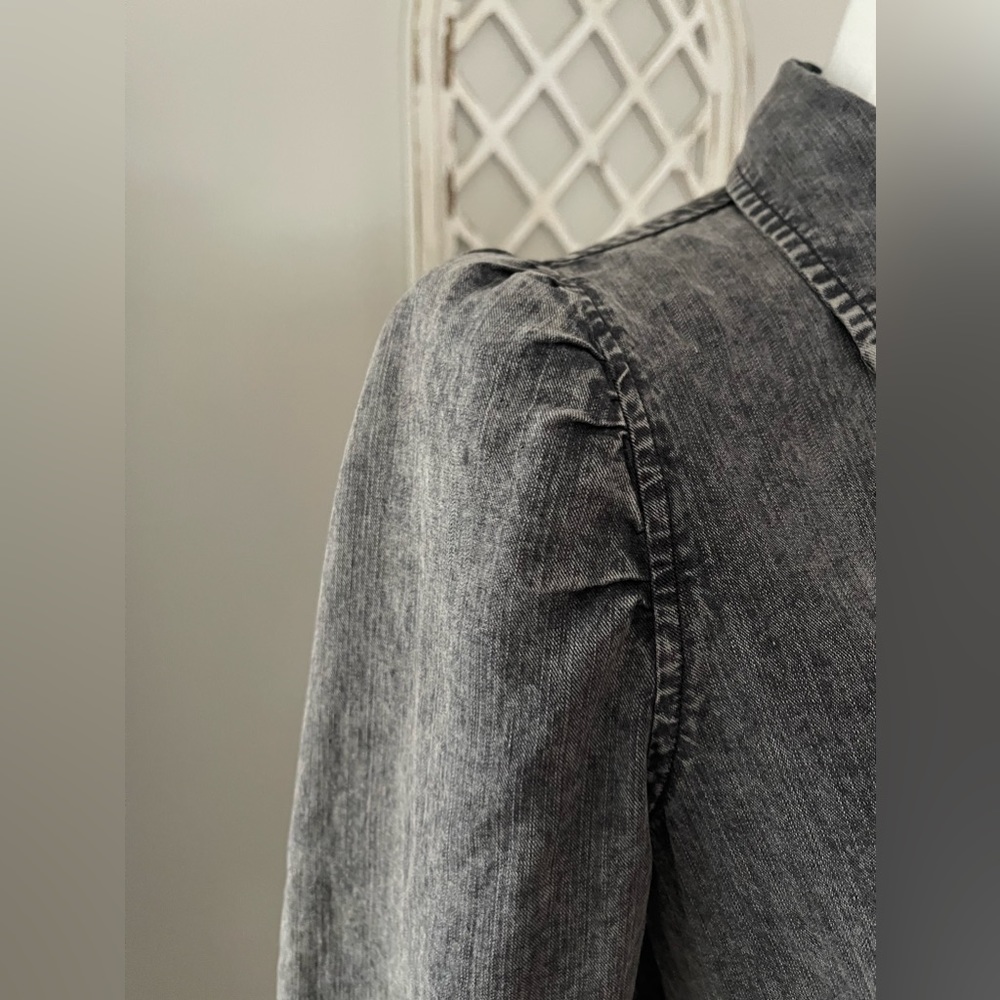 Rails Adele Black Acid Wash Button Down Dress Siz… - image 5